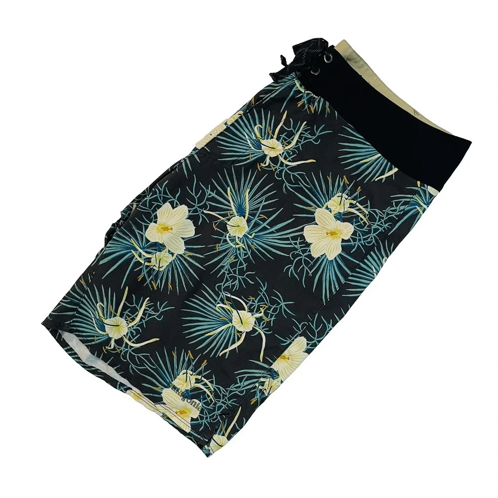 Patagonia Men's Board‎ Shorts Tropical Floral Print Black Blue Size 34